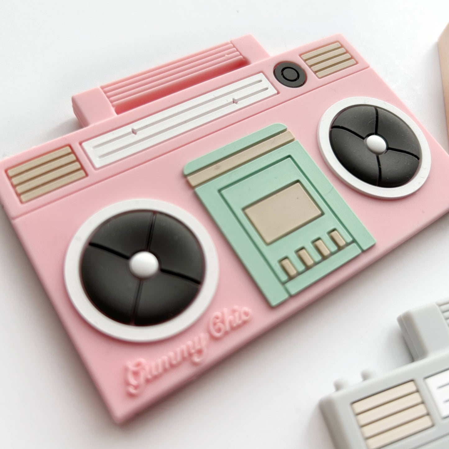 Baby Boom Box Silicone Teether - Light Pink