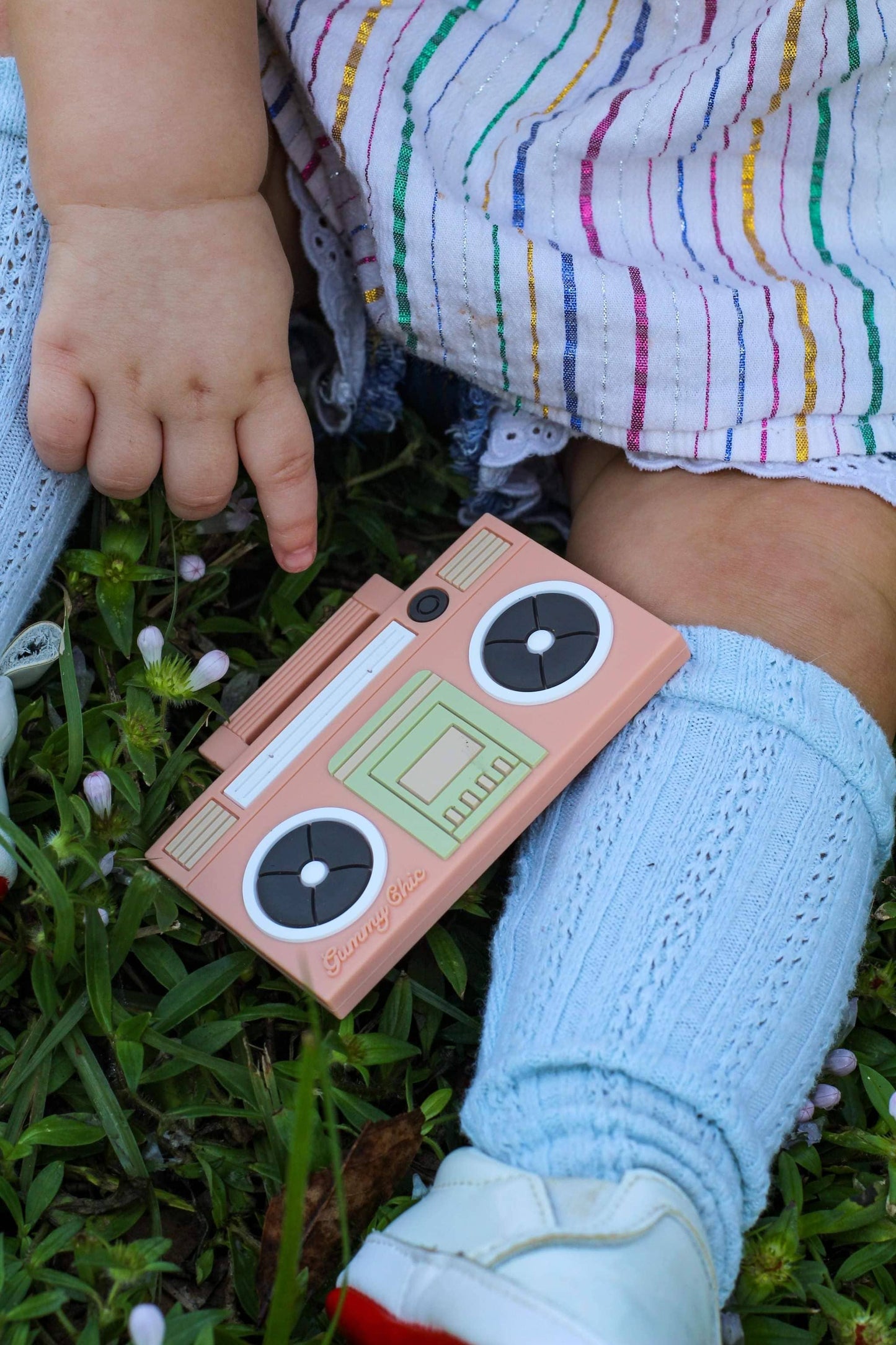 Baby Boom Box Silicone Teether - Light Pink