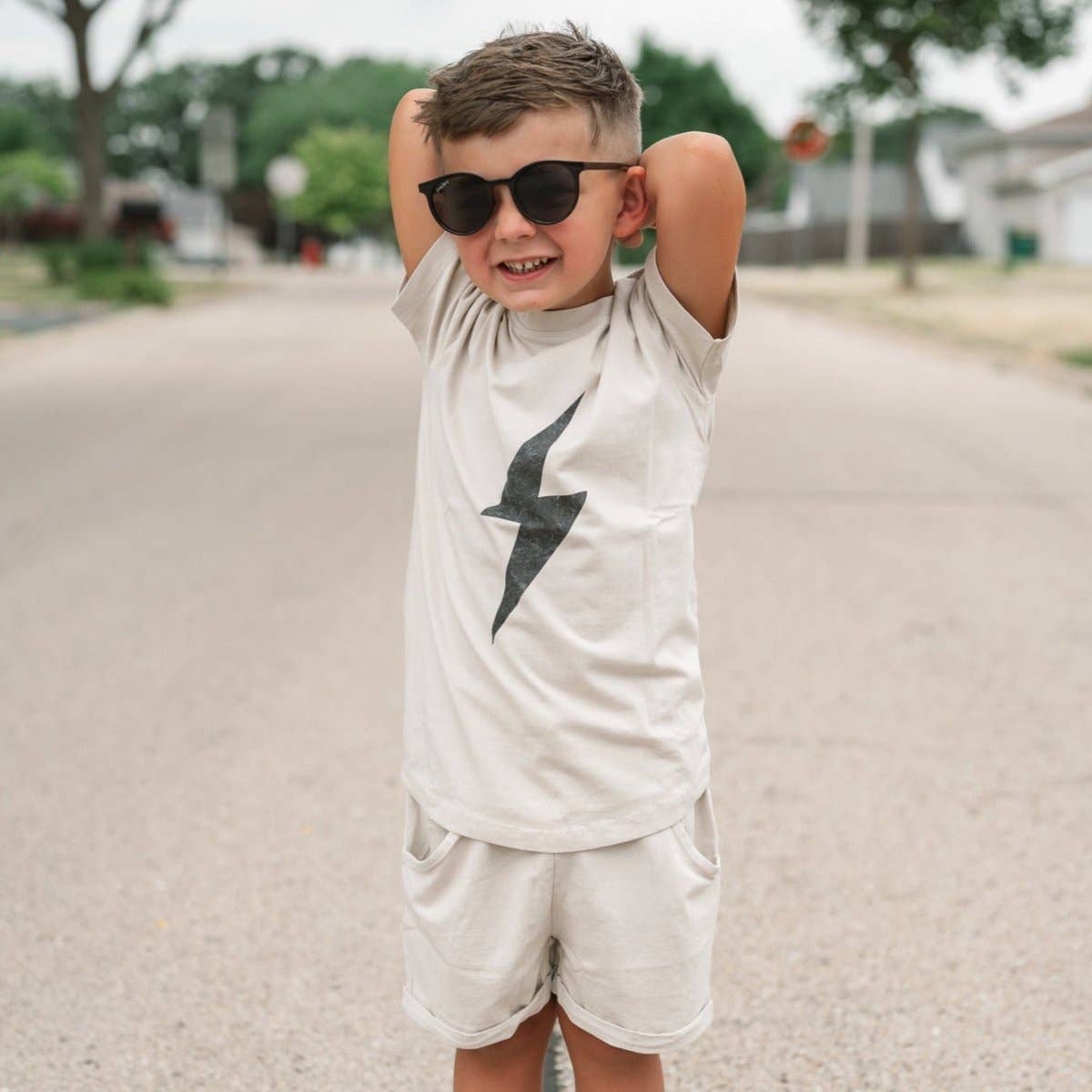 Boys Clothes Greige Acid Wash Spark Tee