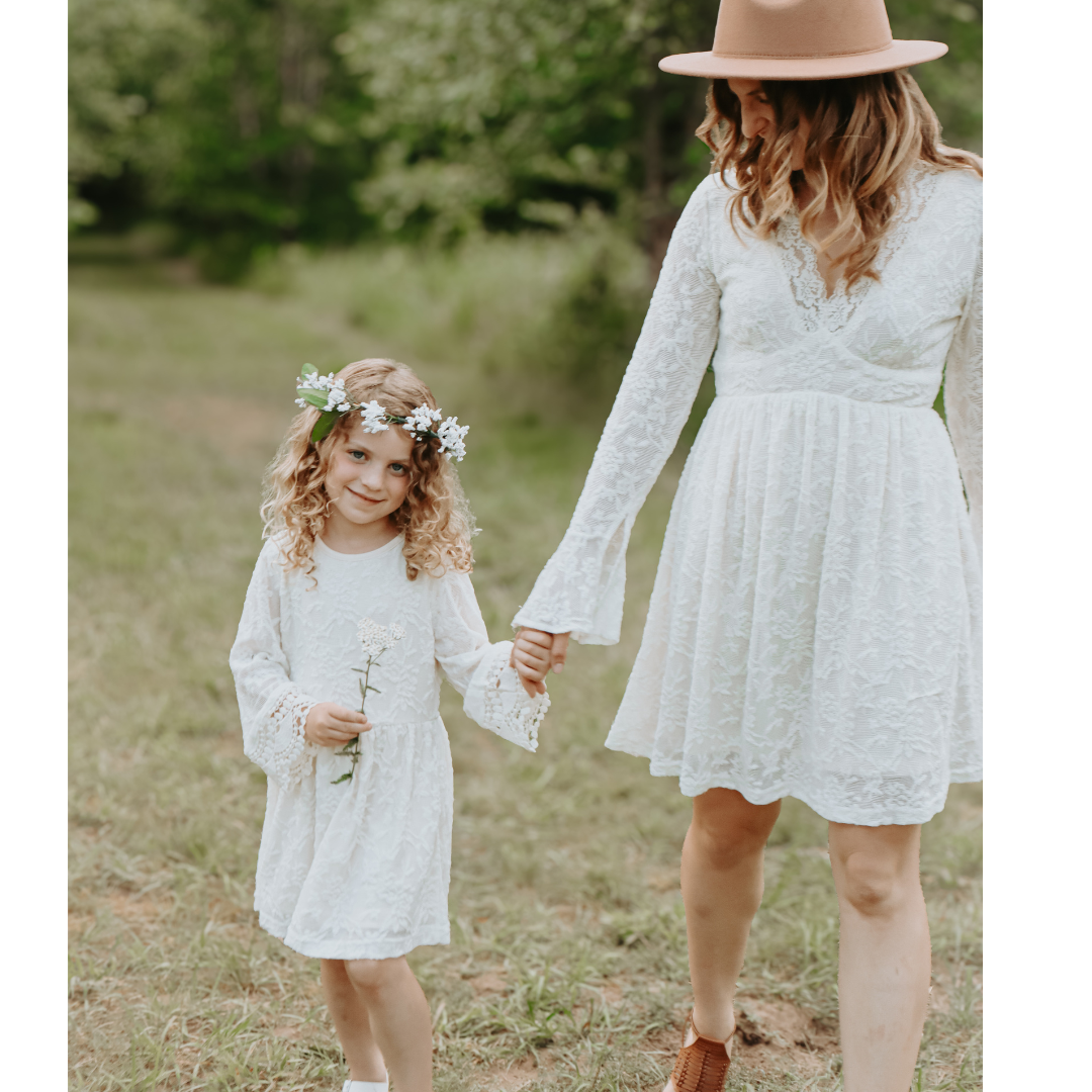 Ivory Lace Mommy & Me Dress - Child