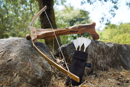Toy Crossbow with Bolts & Leather Quiver